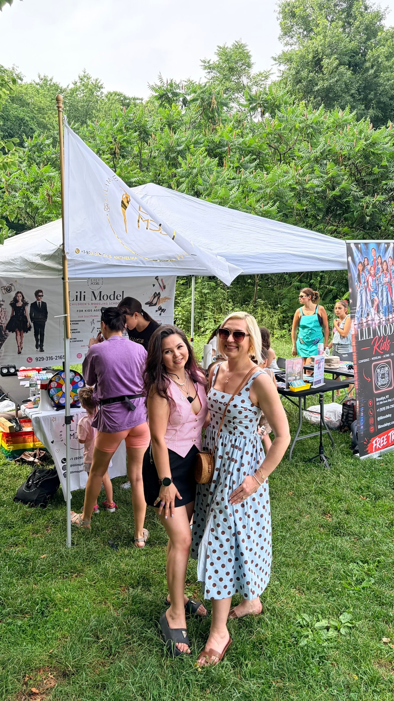 Olesya with the owner of Lili Model — Brooklyn-based children's modeling school
