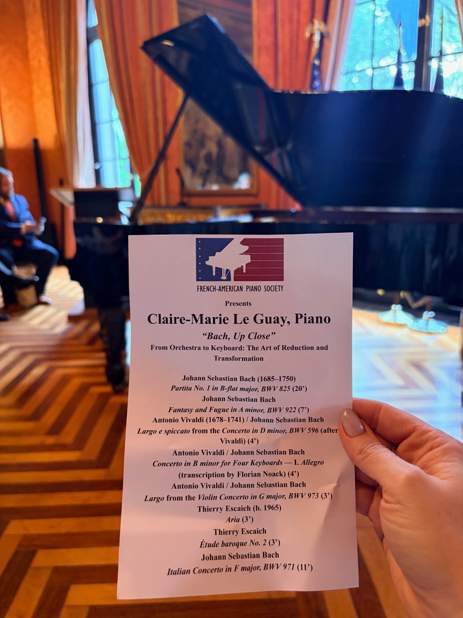 Concert program — Claire-Marie Le Guay, Piano at the French Embassy